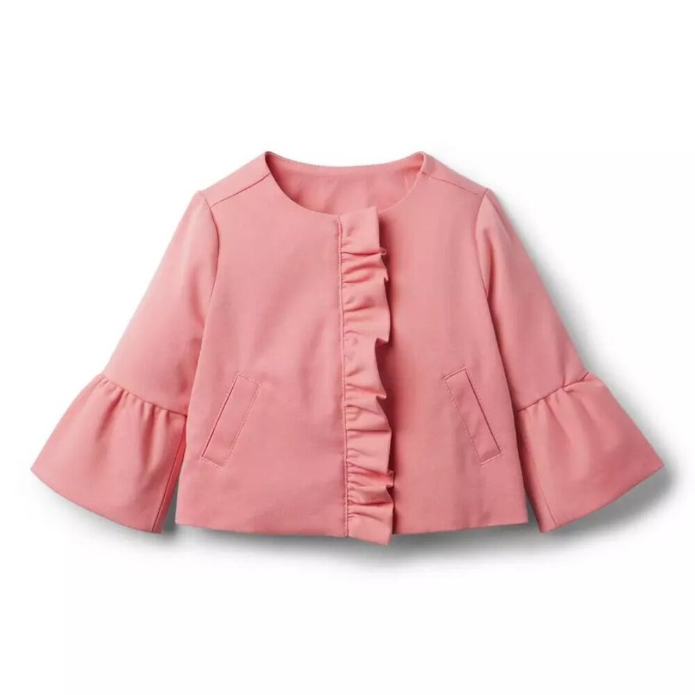 Janie and Jack Bell Sleeve Ruffle Jacket in Mauveglow Size 4 NWT